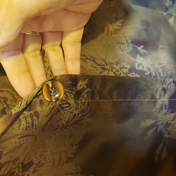 💥3/$50 Positive Attitude Women Brown Floral Polyester Long Sleeve Maxi Length - Picture 4 of 11